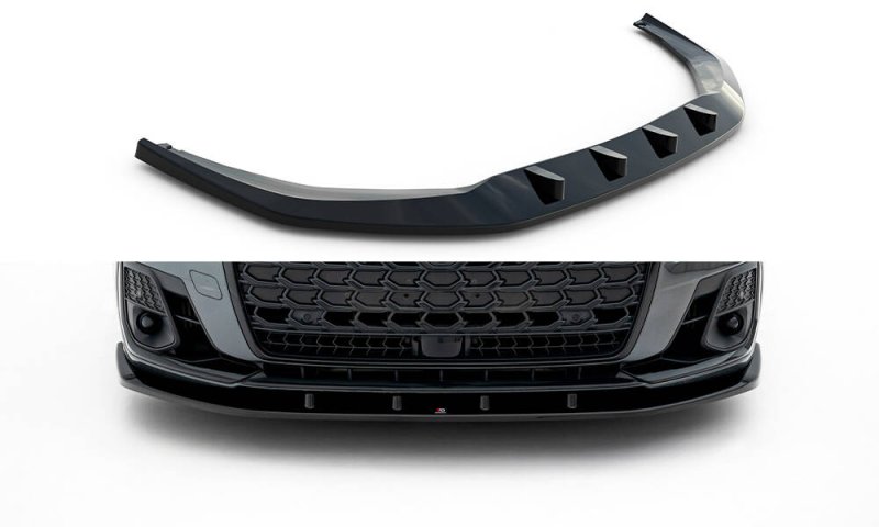 Maxton Front Ansatz V.1 Audi S8 / A8 S-Line D5 Facelift schwarz Hochglanz AU-S8-D5F-FD1-G