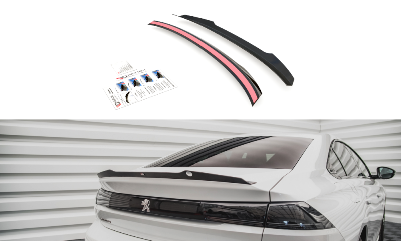 Maxton Spoiler CAP für Peugeot 508 Limousine Mk2 schwarz Hochglanz PE-508-2-CAP1-G