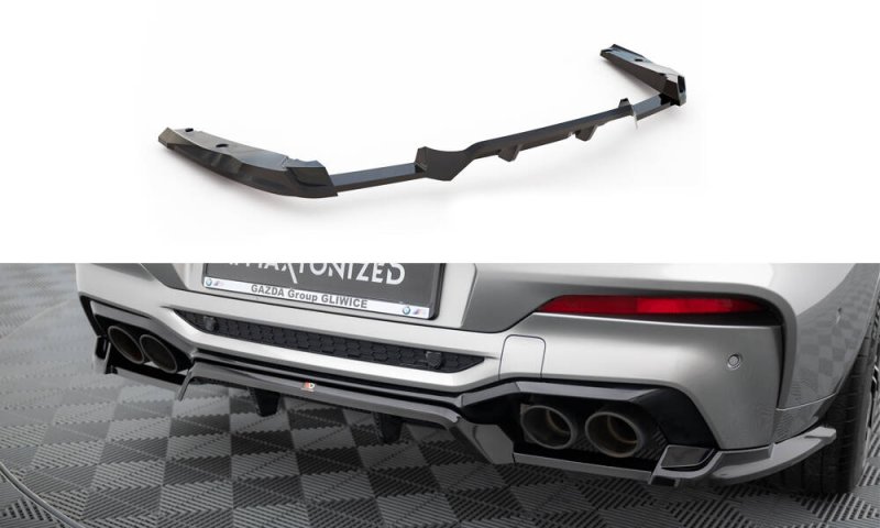 Maxton Mittlerer Cup Diffusor Heck Ansatz BMW X4 M F98 schwarz Hochglanz BM-X4M-F98-RD1G+RD2-G