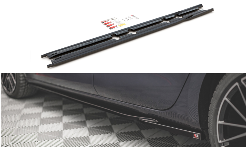 Maxton Seitenschweller Ansatz für V.1 für Seat Leon FR Mk4 / Cupra Leon  schwarz Hochglanz SE-LE-4-FR-SD1-G