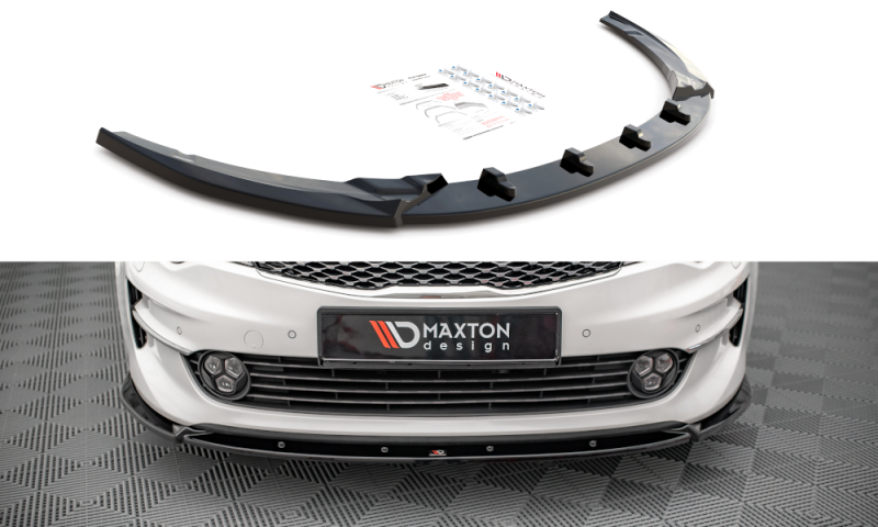 Maxton Front Ansatz V.1 für Kia Optima Mk4 schwarz Hochglanz KI-OP-2-FD1-G