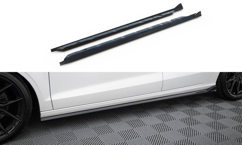 Maxton Seitenschweller Ansatz Audi A3 Limousine 8V schwarz Hochglanz AU-A3-3-S-SD1-G