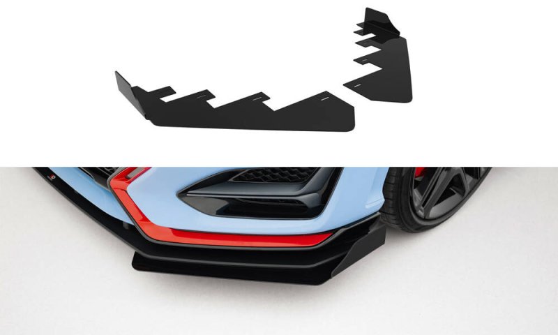 Maxton Front Flaps Hyundai Veloster N Mk2 schwarz Hochglanz HYVE2NCNC-FSF1-G