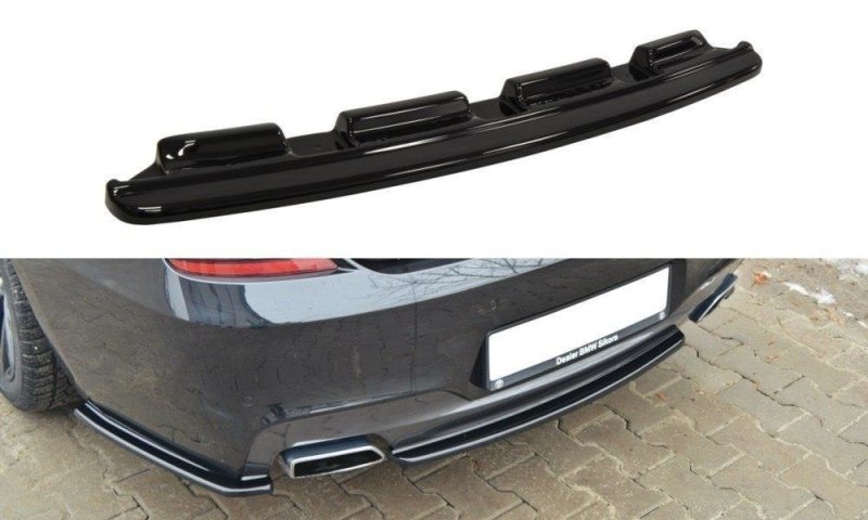 Maxton Mittlerer Diffusor Heck Ansatz für BMW 6er Gran Coupé M Paket  schwarz Hochglanz BM-6-06-GC-M-PACK-RD1-G
