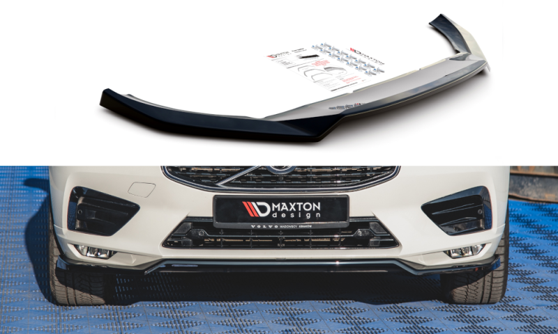 Maxton Front Ansatz V.1 für Volvo XC60 Mk2 R-Design schwarz Hochglanz VO-XC60-2-RDESIGN-FD1-G