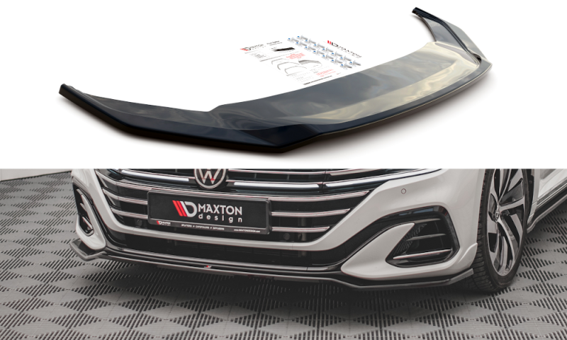 Maxton Front Ansatz V.3 für Volkswagen Arteon R-Line Facelift schwarz Hochglanz VW-AR-1F-RLINE-FD3-G