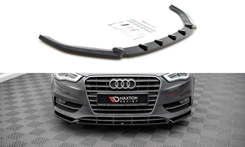 Maxton Front Ansatz für Audi A3 Sportback 8V schwarz Hochglanz AU-A3-8V-FD1-G