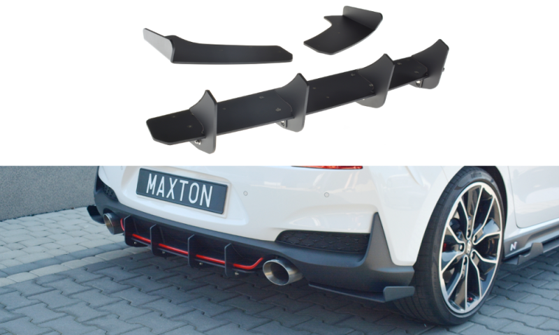 Maxton Diffusor Heck Ansatz für Heckschürze für HYUNDAI I30 Mk3 N  HY-I30-3-N-CNC-RS1