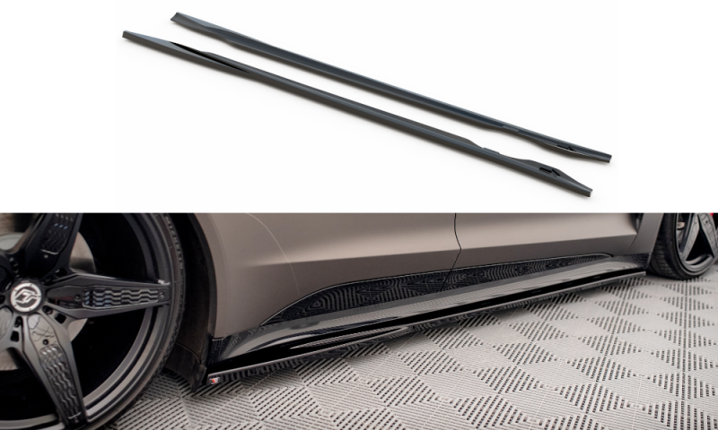Maxton Seitenschweller Ansatz für V.1 für Audi e-Tron GT / RS GT Mk1 schwarz Hochglanz AU-ETRON-1-RS-SD1-G