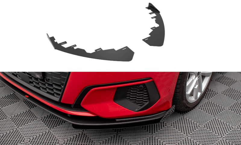 Maxton Front Flaps Audi A3 8Y schwarz Hochglanz AUA38YCNC-FSF1-G