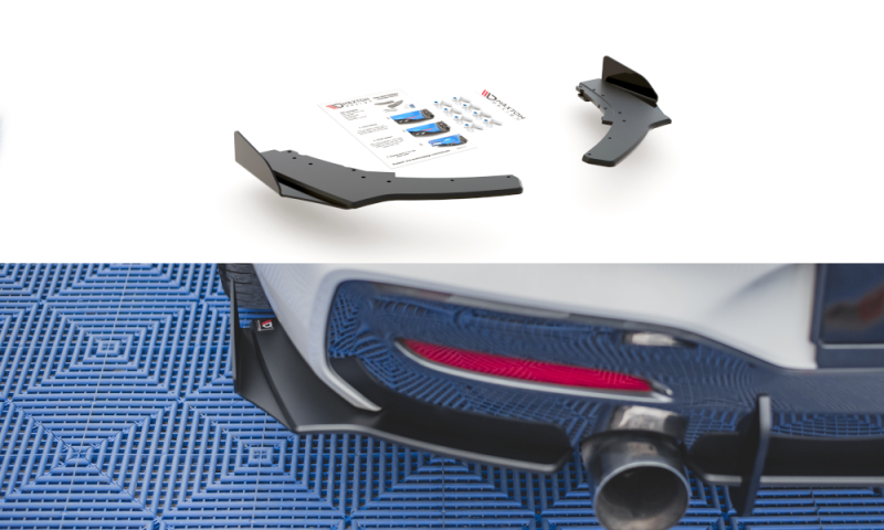 Maxton Racing Heck Ansatz Flaps Diffusor V.2 +Flaps für BMW 1er F20 M140i  schwarz Hochglanz BM1F20FMCNC-RSD2B+RSF1-G