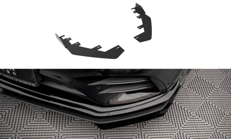 Maxton Front Flaps Mercedes A35 AMG / AMG-Line Aero Pack W177  schwarz Hochglanz MEA17735CNC-FSF1-G