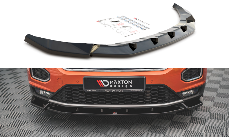 Maxton Front Ansatz V.2 für Volkswagen T-Roc Mk1 schwarz Hochglanz VW-T-ROC-1-FD2-G
