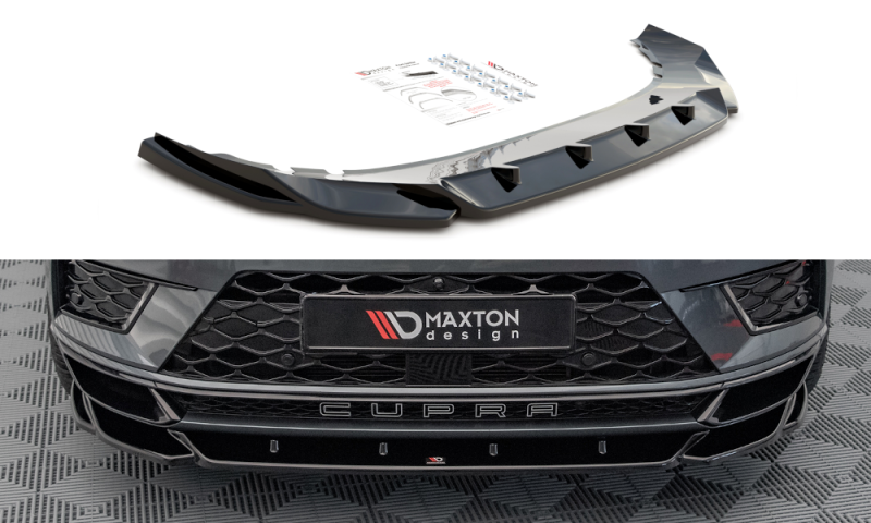 Maxton Front Ansatz V.2 für Cupra Ateca schwarz Hochglanz CU-AT-1-FD2-G