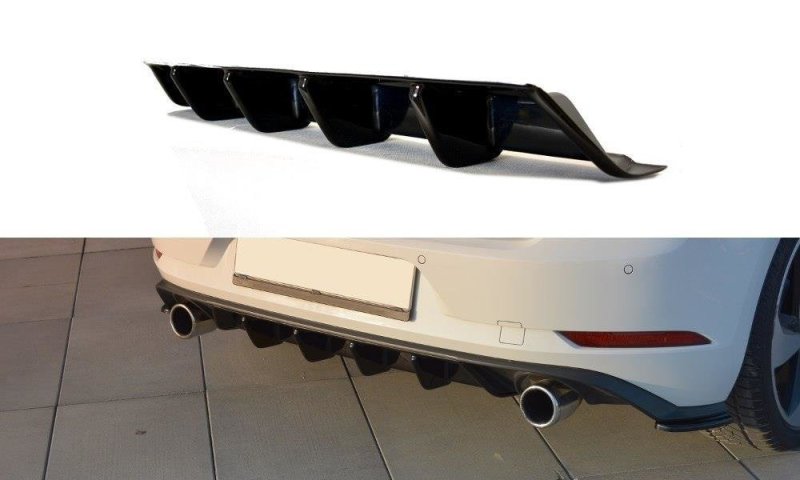 Maxton Diffusor Heck Ansatz für VW GOLF 7 GTI FACELIFT schwarz Hochglanz VW-GO-7F-GTI-RS2-G