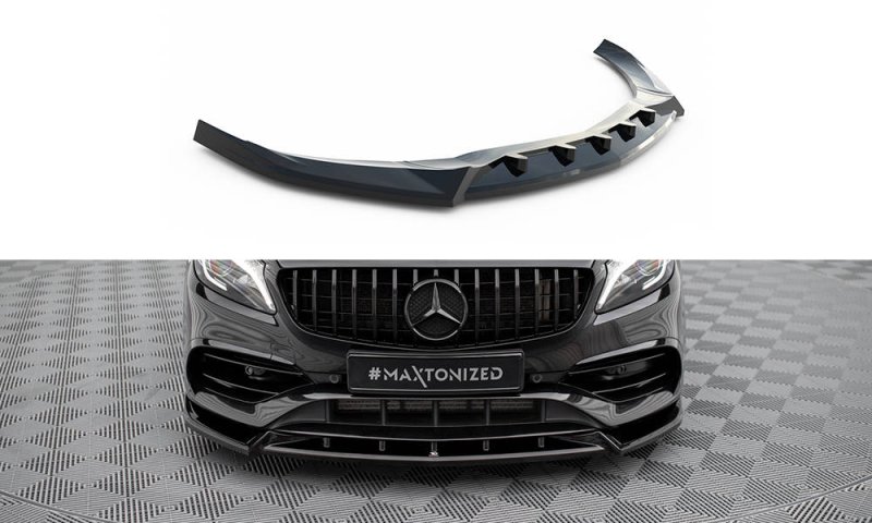 Maxton Front Ansatz V.2 Mercedes-Benz A AMG-Line W176 Facelift schwarz Hochglanz ME-A-176F-AMGLINE-FD2-G
