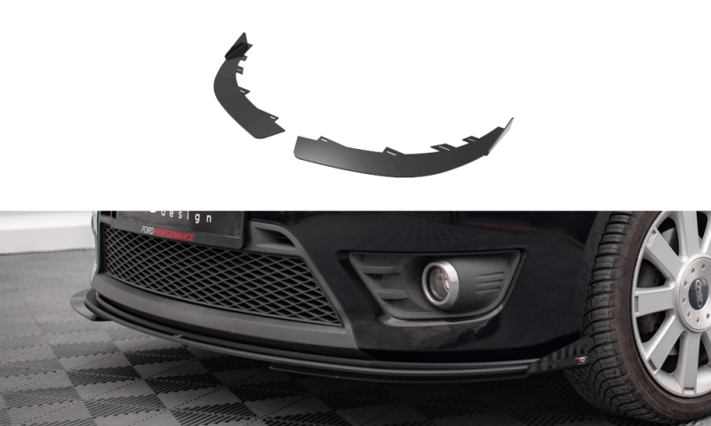 Maxton Front Flaps Ford Fiesta ST Mk6 schwarz Hochglanz FOFI6STCNC-FSF1-G
