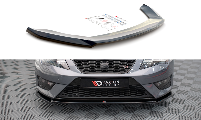 Maxton Front Ansatz V.2 für Seat Leon FR / Cupra Mk3 schwarz Hochglanz SE-LE-3-FR-ST-FD2-G