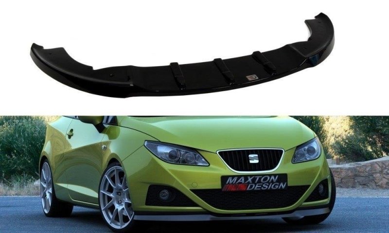 Maxton Front Ansatz für SEAT IBIZA IV (6J) vor Facelift schwarz Hochglanz SE-IB-4-FD1-G