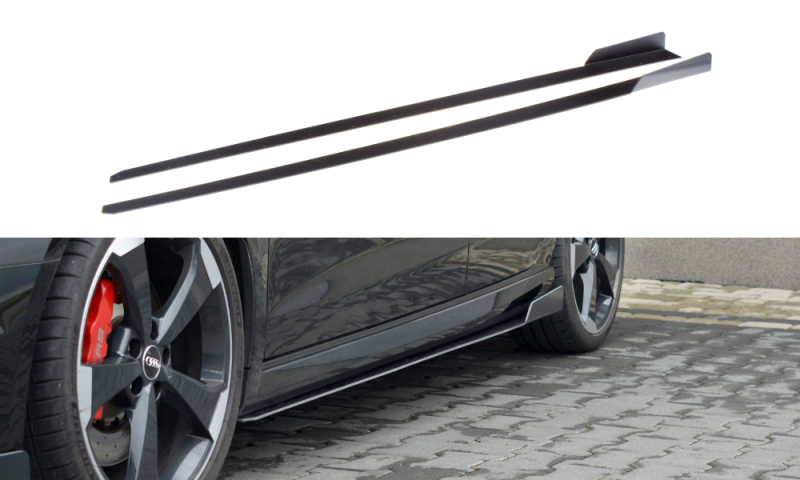 Maxton Sport Seitenschweller Ansatz für V.2 für Audi RS3 8V FL Sportback AU-RS3-8VF-CNC-SD2