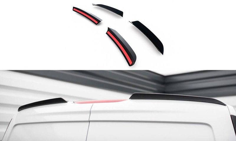 Maxton Spoiler CAP Abrisskante Ford Transit Connect Mk2 Facelift schwarz Hochglanz FO-TR-CON-3-CAP1-G