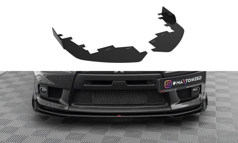 Maxton Front Flaps Mitsubishi Lancer EVO X schwarz Hochglanz MILA10EVOCNC-FSF1-G
