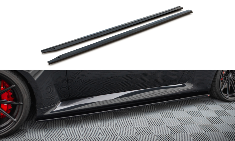 Maxton Seitenschweller Ansatz für V.3 für BMW M2 G87 schwarz Hochglanz BM-M2-G87-SD3-G
