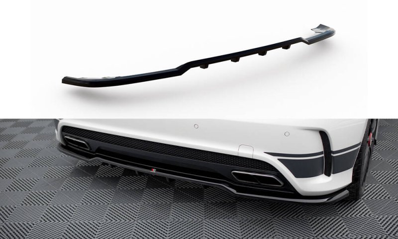 Maxton Mittlerer Cup Diffusor Heck Ansatz Mercedes-Benz A45 AMG W176 schwarz Hochglanz ME-A45-W176-RD1G+RD2-G