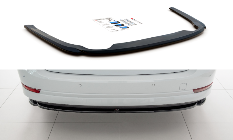 Maxton Mittlerer Diffusor Heck Ansatz für Skoda Octavia Mk4 schwarz Hochglanz SK-OC-4-RD1-G