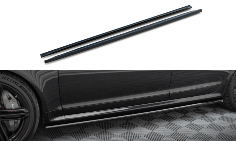 Maxton Seitenschweller Ansatz für V.2 für Audi RS6 Avant C6 schwarz Hochglanz AU-RS6-C6-SD2-G