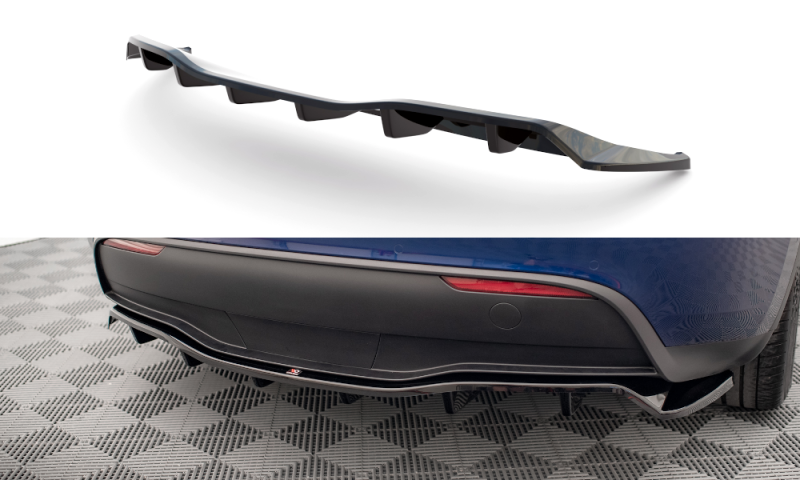 Maxton Mittlerer Diffusor Heck Ansatz DTM Look für Tesla Model Y schwarz Hochglanz TE-MODELY-1-RD1G+RD2-G
