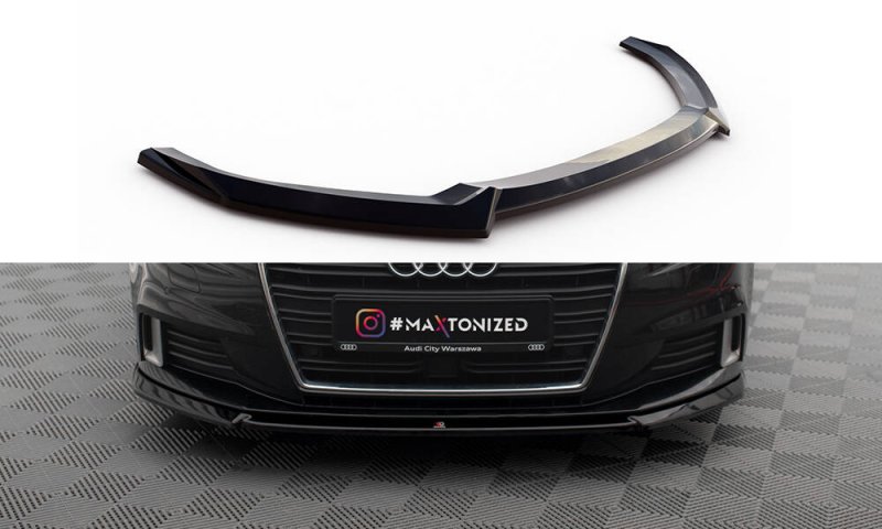 Maxton Front Ansatz V.2 Audi A3 Sportback 8V Facelift schwarz Hochglanz AU-A3-3F-SB-FD2-G