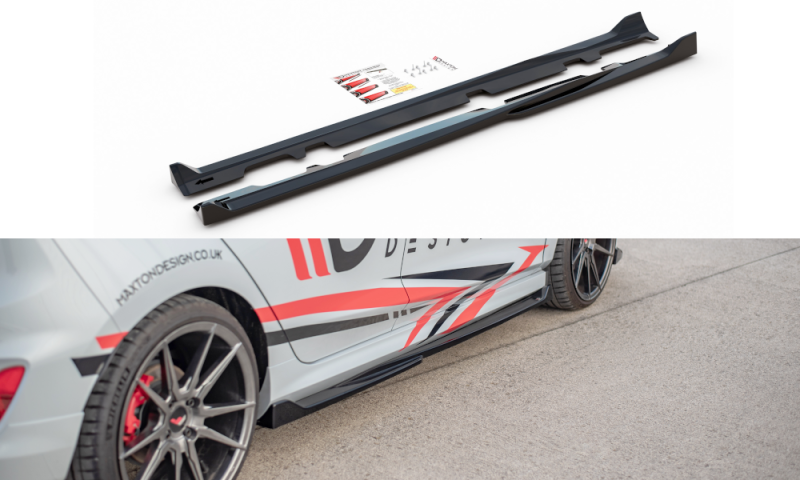 Maxton Seitenschweller Ansatz für V.4 Ford Fiesta Mk8 ST / ST-Line schwarz Hochglanz FO-FI-8-ST-SD3-G