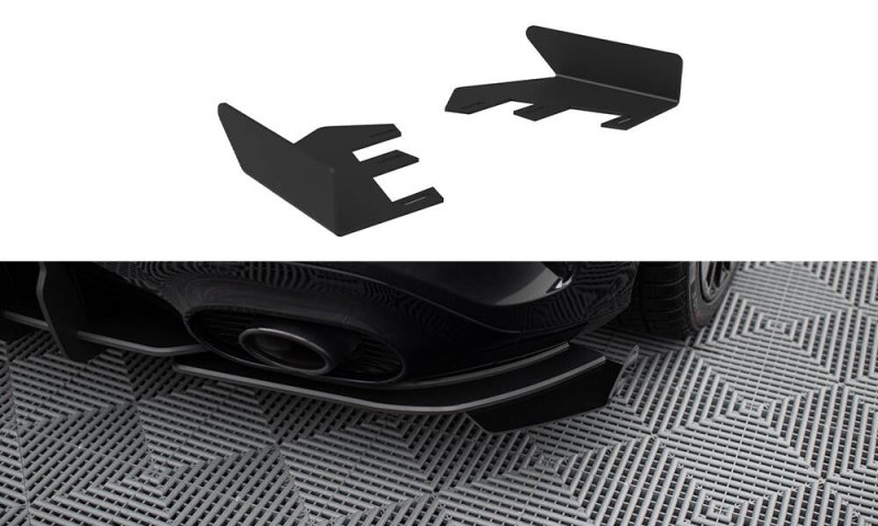 Maxton Hintere Seiten Flaps Mercedes-AMG A35 Hatchback W177 schwarz Hochglanz MEA177F35CNC-RSF1-G