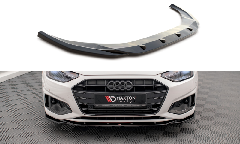 Maxton Front Ansatz V.2 für Audi A4 B9 Facelift schwarz Hochglanz AU-A4-B9F-FD2-G