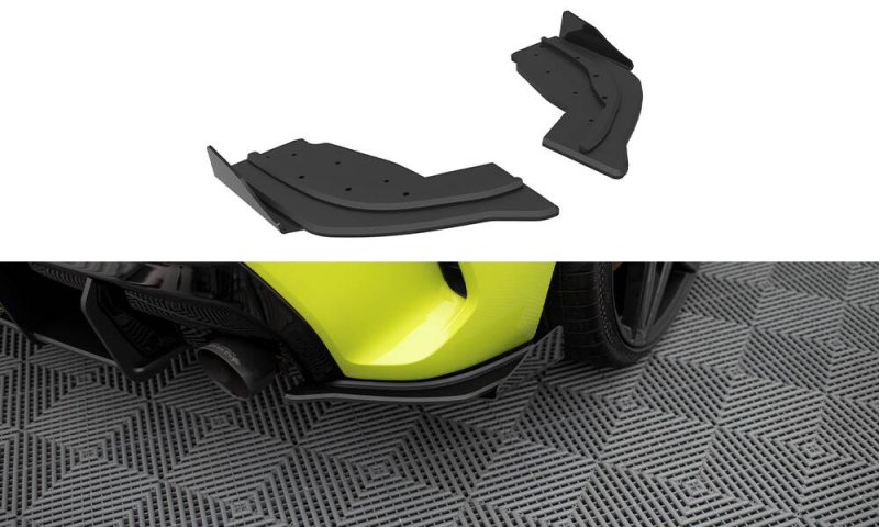 Maxton Street Pro Heck Ansatz Flaps Diffusor V.1 + Flaps V.1 BMW 1er F40 M-Paket / M135i schwarz Hochglanz BM140MPACKCNC-RSD1BRB+RSF1-G