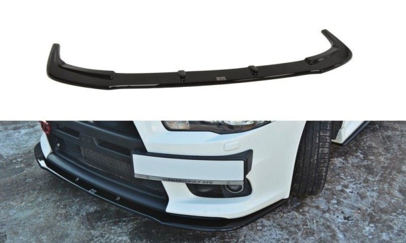 Maxton Front Ansatz V.1 für Mitsubishi Lancer Evo X schwarz Hochglanz MI-LA-10-EVO-FD1-G