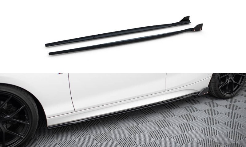 Maxton Seitenschweller Ansatz V.4 + Flaps BMW 1er M-Paket / M140i F20 Facelift BM-1-F20F-M-SD4G+SF1B