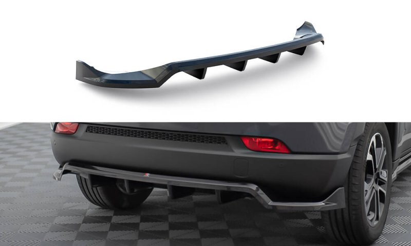 Maxton Mittlerer Cup Diffusor Heck Ansatz Jeep Compass Limited Mk2 Facelift schwarz Hochglanz JE-CO-2-RD1G+RD2-G