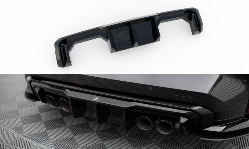 Maxton Diffusor Heck Ansatz BMW M3 Limousine / Touring G80 / G81 schwarz Hochglanz BM-4-G82-M-RS1-G