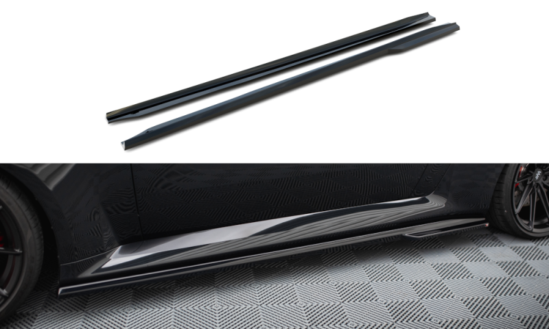 Maxton Seitenschweller Ansatz für V.2 für BMW M2 G87 schwarz Hochglanz BM-M2-G87-SD2-G