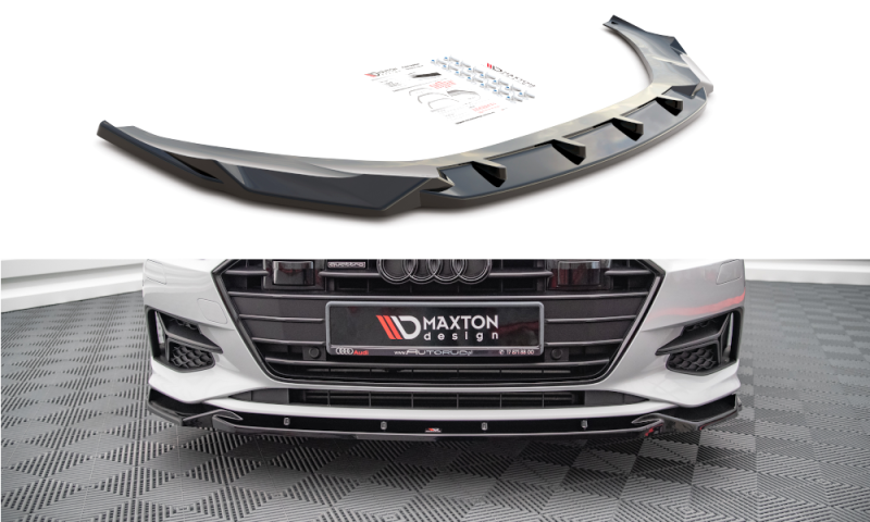 Maxton Front Ansatz V.2 für Audi A7 C8 schwarz Hochglanz AU-A7-C8-FD2-G
