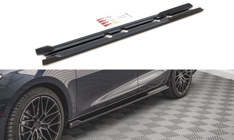 Maxton Seitenschweller Ansatz für V.2 für Seat Leon FR Mk4 / Cupra Leon  schwarz Hochglanz SE-LE-4-FR-SD2-G