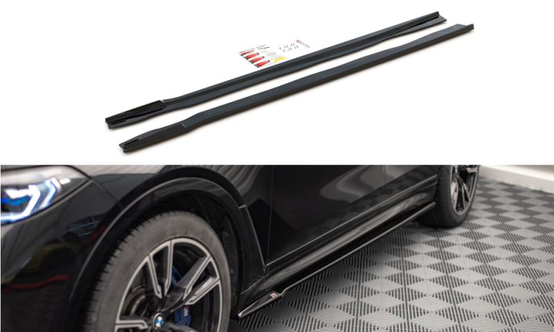 Maxton Seitenschweller Ansatz für BMW X7 M G07 schwarz Hochglanz BM-X7-07-M-SD1-G