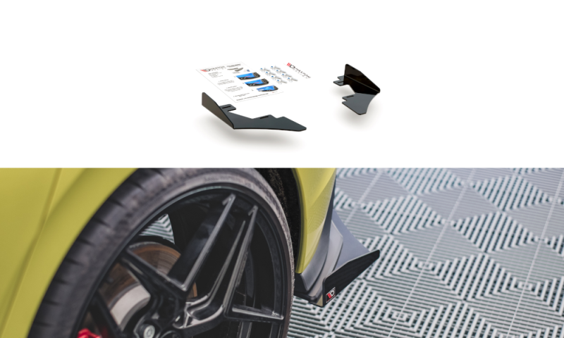 Maxton Hintere Seiten Flaps für Volkswagen Golf 8 GTI Clubsport schwarz Hochglanz VWGO8GTICSCNC-RSF1-G