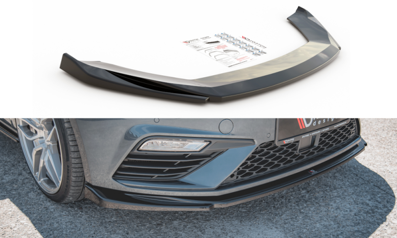 Maxton Front Ansatz V.5 für Seat Leon Cupra / FR Mk3 FL schwarz Hochglanz SE-LE-3F-CU-FD5-G