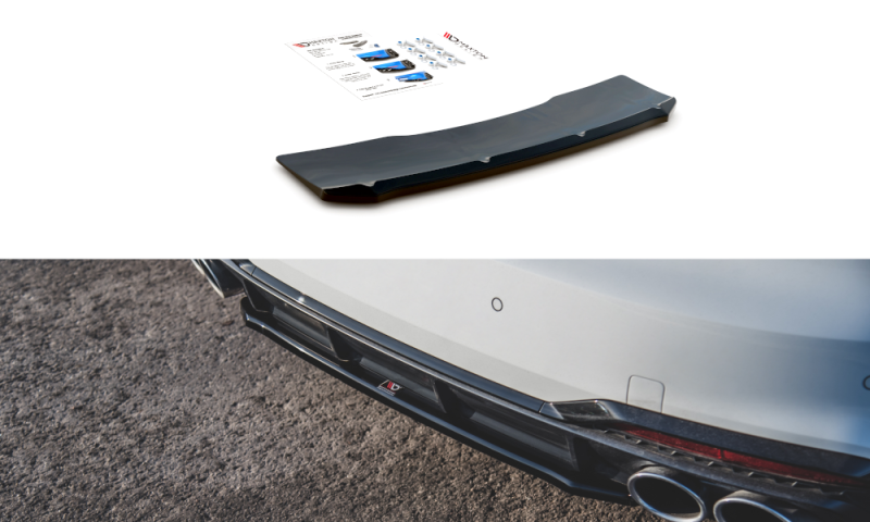 Maxton Mittlerer Diffusor Heck Ansatz für Audi S5 Sportback F5 Facelift schwarz Hochglanz AU-S5-2F-SB-RD1-G