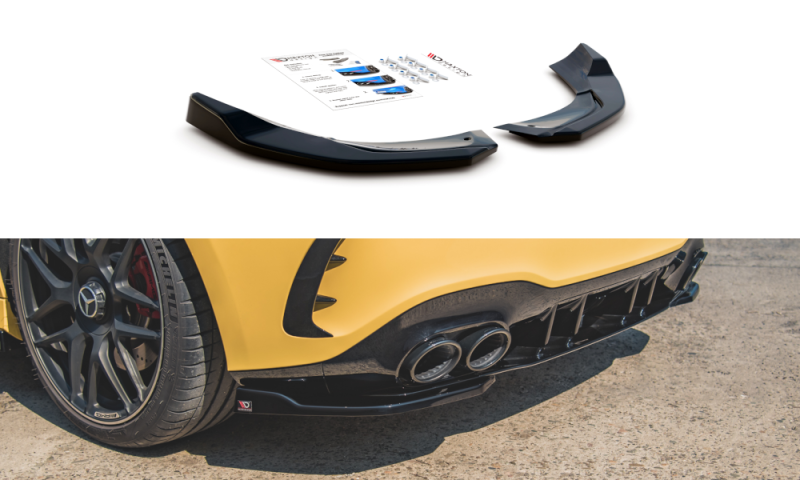 Maxton Heck Ansatz Flaps Diffusor für Mercedes-AMG A 45 S W177 schwarz Hochglanz ME-A-177-45-RSD1-G