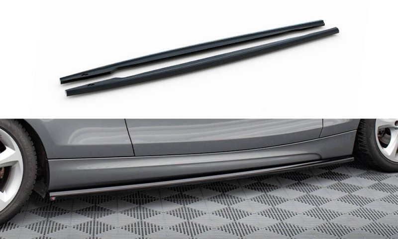 Maxton Seitenschweller Ansatz BMW 1er M-Paket E82 schwarz Hochglanz BM-1-82-MPACK-C-SD1-G