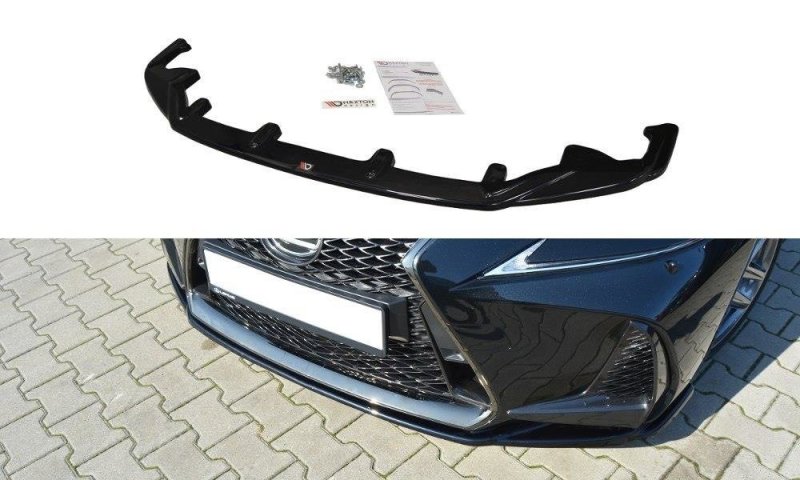 Maxton Front Ansatz V.1 für Lexus IS Mk3 Facelift F-Sport schwarz Hochglanz LE-IS-3F-FSPORT-FD1-G